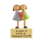 Heaven Sends Cute Keepsake Ornament - A Sister is Worth a Thousand Friends