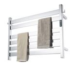 K&KALONZO Towel Warmer for Bathroom, Wall-Mounted 6-Bar Heated Towel Rack with Built-in Timer, Waterproof Electric Towel Heater, Support Plug-in and Hardwired, Polished, EL18S