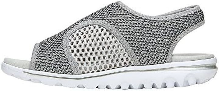 Propét Women's TravelActiv Ss Sport Sandal, Silver/Black, 12 X-Wide