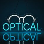 JOMOBUTY Optical Neon Sign for Wall Decor LED Light up Sign Eyeglass Store Optician's Store Eye Exams Optometry Business Signage Grand Opening Gift 16.5" x 7.5"