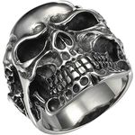 HOUSWEETY Stainless Steel Men's Ring Particular Skull CrossBones Gothic Ring Size 9