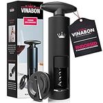 VINABON Self-Pulling Wine Opener - New 2023 2-in-1 Professional-Quality Twister Wine Corkscrews with Wine Foil Cutter - Manual Easy-Turn Wine Bottle Opener Corkscrew. Includes WineGuide Ebook