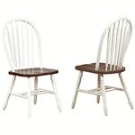 Sunset Trading Andrews Dining Chair, Distressed Antique White with Chestnut seat