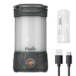 Fenix CL26R Pro Camping Lantern, Grey Camo, 650 lumens Bright, USB-C Rechargeable , Compact and Portable Perfect for Hurricane, Emergency, Hiking, Power Outage with LumenTac Organizer