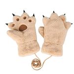 Funny Bear Gloves for Kids Women Animal Paw Mittens Girl Winter Hand Warmer with String Cute Cat Claw Costume Xmas Handwear