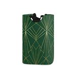 COCO-La Laundry Hamper Basket Storage Bag Foldable Clothes Bag Art Deco In Gold Green Large Scale Folding Washing Bin Clothes Hamper Large Basket