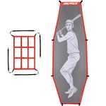 AOLIGEIJS Baseball Batter Dummy, Adjustable Strike Zone, Pitching Aid for Improved Accuracy (Red, Training Aid, 1 Set, 1 Piece, 0.3 kg)