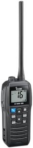 Icom M25EVO Black Marine VHF Radio | Floating | Waterproof | USB Charging | Lightweight | Long Battery Life | Boating Essentials