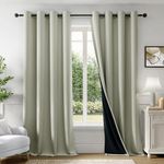 HOMEMONDE Door Curtains 7 Feet Set of 2 - Thermal Insulation Blackout Curtain, Black Backing & Fade Resistant Drapes - (84 Inch, Off White)