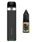 Xros 3 Mini Vape Kit 16w 2ml 16W Ecigarette Device Ecig Starter Kit Compatible With Vaporesso Xros Pods 1.0/0.6ohm/0.8ohm + 10ml Nightmare Juice Nicotine Free (Black)