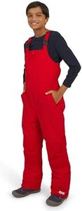 Lands' End Unisex Kids Squall Waterproof Adjustable Insulated Iron Knee Snow Bib Overalls, Fiery Red, 10