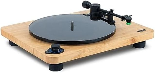 House of Marley Stir It Up Lux Wireless Turntable - Bluetooth Record Player, 2-Speed Sustainably Made Vinyl Player, Home Turntables for Vinyl Records, Glass Platter, AT-95E Elliptical Stylus, Bamboo