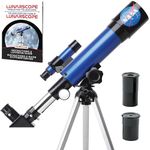 NASA Lunar Telescope for Kids – 90x Magnification, Includes Two Eyepieces, Tabletop Tripod, and Finder Scope- Kids Telescope for Astronomy Beginners