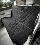 4Knines Dog Seat Cover Without Hammock for Fold Down Rear Bench Seat 60/40 Split and Middle Seat Belt Capable - Heavy Duty - Black Regular - Fits Most Cars, SUVs, and Small Trucks