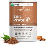 Sprout Living Epic Protein, Plant Based Protein & Superfoods Powder, Chocolate Maca Powder | 20 Grams Organic Protein Powder, Vegan, Non Dairy, Non-GMO, Gluten Free, Low Sugar (2 Pound, 24 Servings)