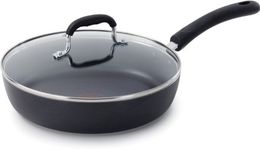 T-fal E93897 Professional Total Nonstick Thermo-Spot Heat Indicator Fry Pan with Glass Lid Cookware, 10-Inch, Black