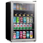 Subcold Super115 LED - Under-Counter Fridge | 115L Beer, Wine & Drinks Fridge | LED Light + Lock and Key | Energy Efficient (Stainless Steel, 115L)