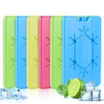 ilauke 6 Pack Freezer Blocks for Cool Bags, Large Ice Blocks for Cool Box 16x10cm, Slim Ice Pack for Lunch Box, Reusable Freezer Packs for Outdoor Camping, Picnic