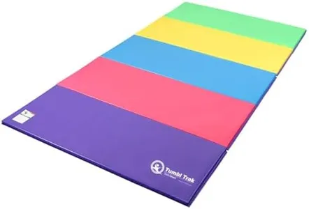 Tumbl Trak Gymnastics Folding Tumbling Panel Mat, 5ft x 10ft x 2in, Bright Pastel,G-825-2BP