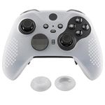 eXtremeRate PlayVital Semi-Transparent Clear Soft Anti-Slip Silicone Cover Skins, Controller Protective Case for New Xbox One Elite Series 2 with Thumb Grips Analog Caps