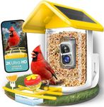 Viubird Bird Feeder with Camera: Solar Powered Smart Bird Camera Feeder 2K Live Feed for Backyard - AI Identify Auto Capture Bird Videos, 2.4GHz WiFi Bird Camera, Gifts for Birdlovers Mom Dad