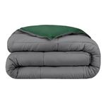 Bare Home King/California King Comforter - Reversible Colors - Goose Down Alternative - Ultra-Soft - Premium 1800 Series - All Season Warmth - Bedding Comforter (King/Cal King, Grey/Forest Green)