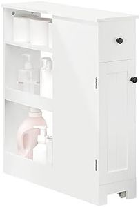 SoBuy White Bathroom Cabinet Storage Cabinet Bathroom Toilet Paper Roll Holder BZR106-W