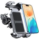 Motack Bike Phone Holder, [Secure Lock] & Detachable Motorbike Phone Holder, 360° Rotatable Bike Phone Mount, Compatible with iPhone 16/15/14/13/12, Galaxy S24/23/22 and Other 4.7”-6.8” Cellphones