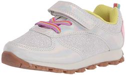 carter's Girls ELLIES Running Shoe, Silver, 5 Toddler