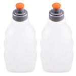 TRIWONDER Water Bottles Leakproof Running Hydration Bottle Small Water Bottle for Hydration Pack Running Hiking Cycling (White - 250ml - 2Pcs)