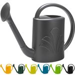 Plant Watering Can 1 Gallon, Long Spout Garden Watering Can for Indoor House Plants, Outdoor Watering Cans for Plant Garden Flower, Water Can for Outdoor Plants with Detachable Spray Head(Grey)