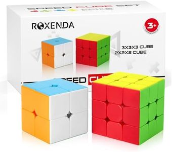 ROXENDA Speed Cube Set, Cube de Vitesse 2X2 3X3 Cube Magique Original avec Instruction(Stickerless)