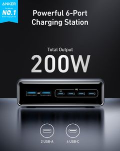 Anker Prime 200W 6-Port USB Charger – Fast Charging Station