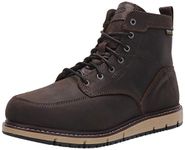 KEEN Utility Men's San Jose 6" Alloy Toe Waterproof Wedge Work Boot, 8.5D, Cascade Brown/Black