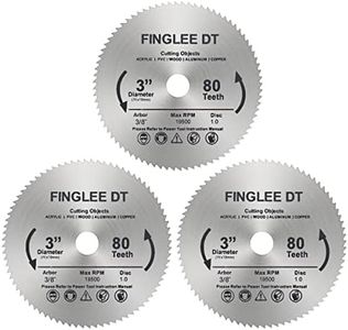 FINGLEE DT 3Pcs 3inch 76mm HSS Circular Saw Blade, 80Teeth High Speed Steel Cutting Disc with 10mm Arbor, for Rotary Tools Wood Plastic Cutting (3 Inch HSS Circular Saw Blade(3Pcs))