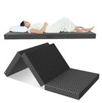 Orista™ Foldable Memory Foam Mattress Single Bed | 72x36x4 Inch | Compact & Portable, 3-Fold Design | Perfect for Floor Sleeping, Guests, and Travel| Black Jacquard