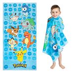 Franco Kids Super Soft Cotton Beach Towel, 58 in x 28 in, Pokemon