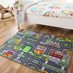 Children’s Grey Roads Car Activity Play Mat Educational Toy Nursery Room Bedroom Educational Animal Rug 95cm x 133cm