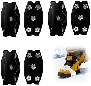 2026 New Universal Non-Slip Gripper Spikes, 5-Claw Ice Cleats for Shoes and Boots, Anti-Skid Snow Ice Grips Steel Nails Traction Cleats for Hiking Walking Climbing Fishing Mountaineering (3, Black)