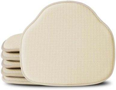 Shinnwa Windsor Chair Cushions Set of 6, Non Slip Kitchen Chair Pads for Dining Room,Farmhouse Dining Seat Cushions, 17 x 15.5 Inches, Beige