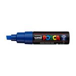 uni-ball Posca PC-8K Bold Point Chisel Shaped Paint Marker Pen | Non Toxic & Bleed Proof Ink | For Rocks Painting, Fabric, Wood, Canvas, Ceramic, Scrapbooking, DIY Crafts | Blue Ink, Pack of 1