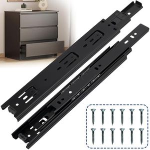 OURSHOM 20 Inch Drawer Slides 1 Pairs (2pcs) Heavy Duty Full Extension Ball Bearing, Side Mount Drawer Rails, 20" Drawer Slide Glides for Dresser, Cabinet, Kitchen - Draw slides Sliders 100LB Capacity