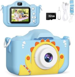 Kids Camera Toys for Kids, Digital Camera for Kids Age 3-8 Toddler Travel Toys, Birthday Gift for Boys Girls 3 4 5 6 7 8 Year Old Christmas, HD 1080P Video Camera, 32G SD Card Included (Blue)