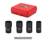 CASOMAN 5 Pieces 1/2"Dr. Twist Socket Set, Lug Nut Remover Tool, Metric Bolt and Lug Nut Extractor Socket Tools