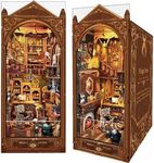 Book Nook Kit, Magic Store Dollhouse 3D Puzzle Booknook Bookshelf Insert Decor Alley DIY Miniature House Kit with Led Light Crafts for Adults and Teens to Build-Creativity Gift