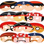 WOBBOX Assorted Pirate Eye Masks Pirate Theme Party Supplies Birthday Decoration Masks Dress-Up Party Accessory (10 Pieces)