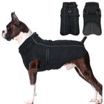 Lelepet Dog Coat, Dog Coat with Harness Built in Warm Dog Winter Coat Waterproof Dog Jacket with Harness Dog Cold Weather Coats Thick Dog Fleece Vest Reflective Dog Coats for Small Medium Large Dogs
