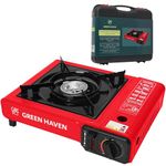 GREEN HAVEN Portable Camping Stove with Cary Case | Premium Camping Gas Stove |EN417 Compliant Camping Stove Gas Portable | Gas Camping Stove with Automatic Ignition & Heat Control (Stove)