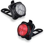 USB Rechargeable Bike Light Set Akale Super Bright LED Bicycle Lights Set Front and Rear 4 Light Mode Options 650mah Lithium Battery Bike Headlight IPX4 Waterproof 2 USB cables 3 Strap Included