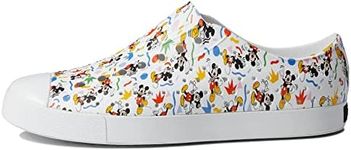 Native Women's Jefferson Fashion Sneaker, Shell White/Shell White/Rad Mickey, 15 Women/13 Men